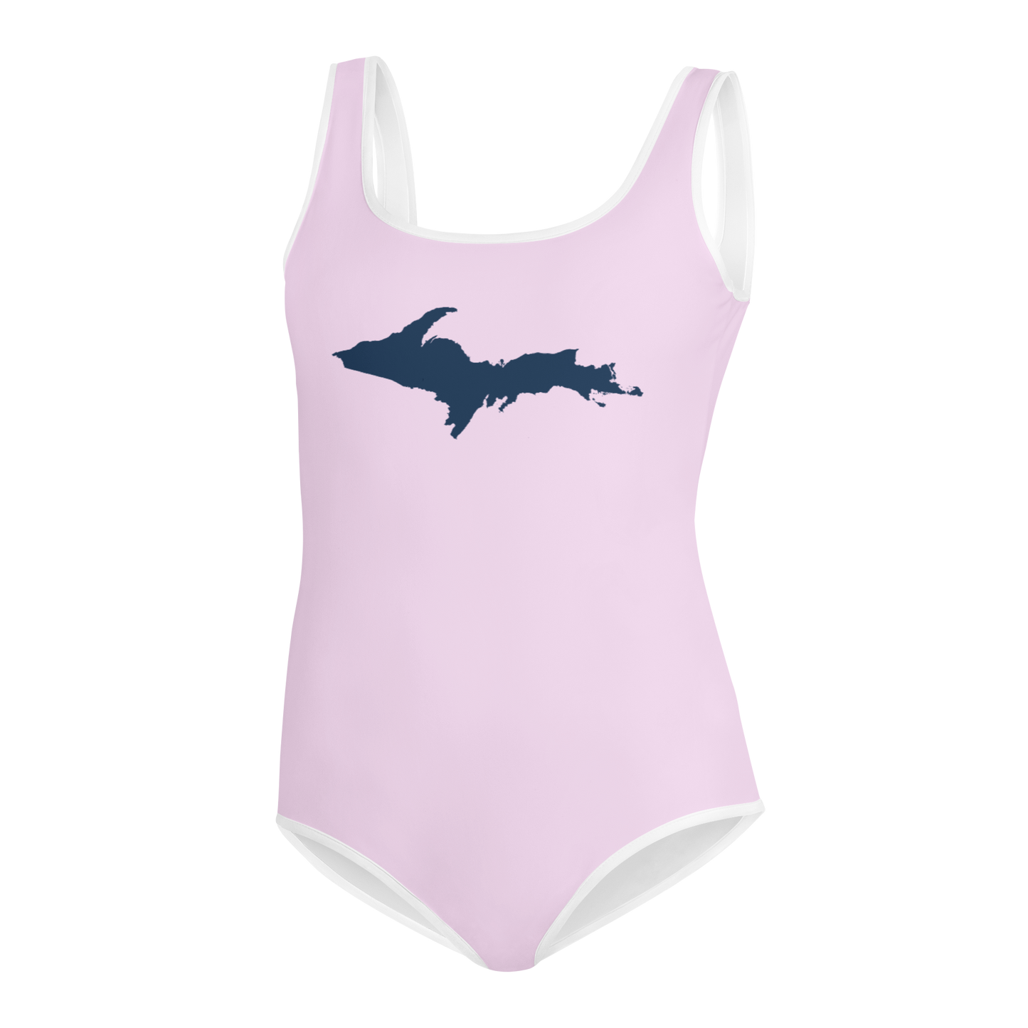 Michigan Upper Peninsula Youth Swimsuit (w/ UP Outline) | Pale Lavender