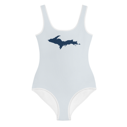 Michigan Upper Peninsula Youth Swimsuit (w/ UP Outline) | Gossy White