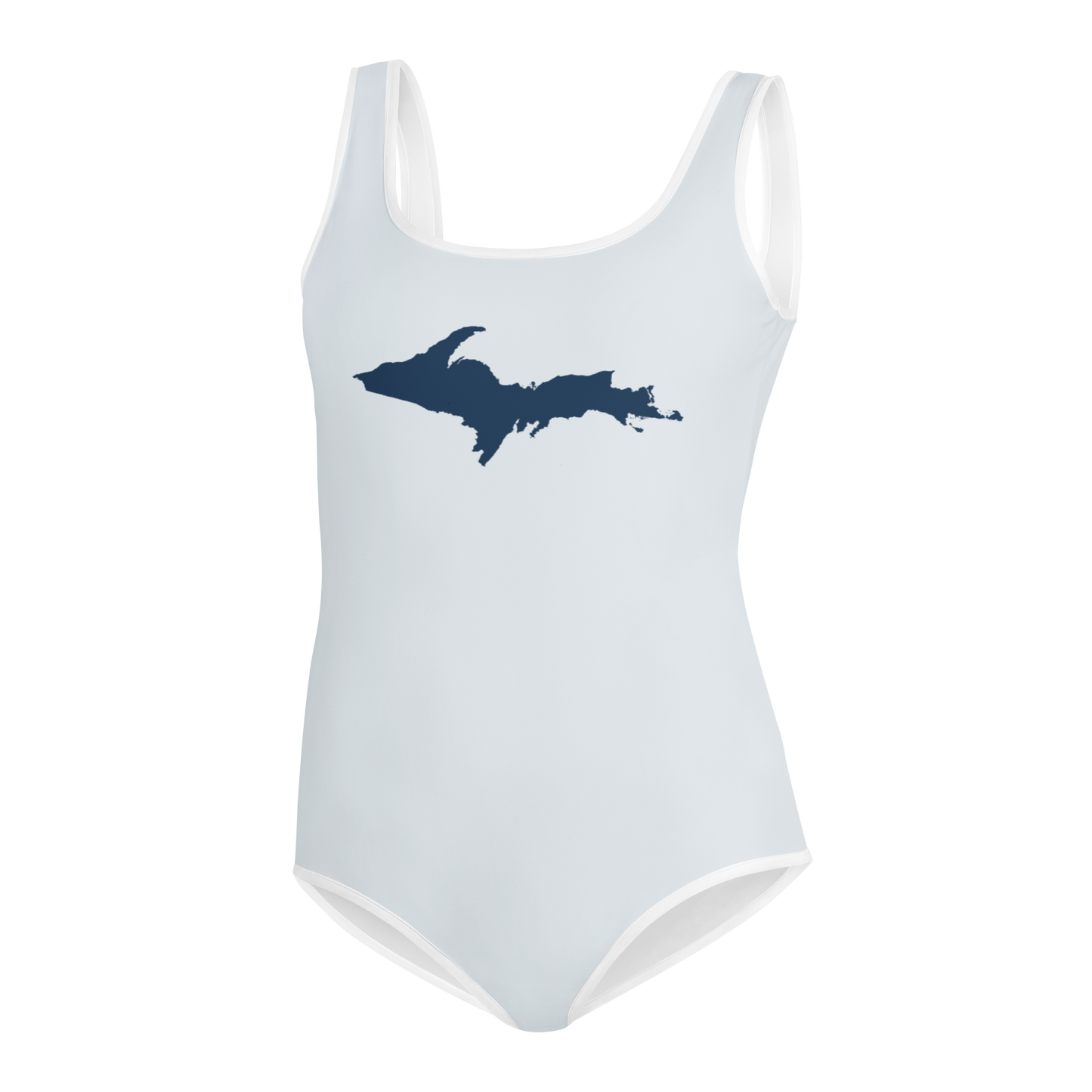 Michigan Upper Peninsula Youth Swimsuit (w/ UP Outline) | Gossy White