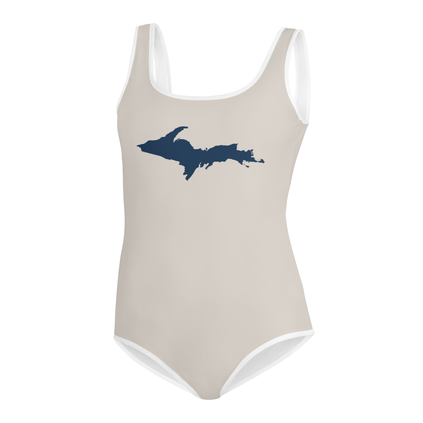 Michigan Upper Peninsula Youth Swimsuit (w/ UP Outline) | Canvas Color