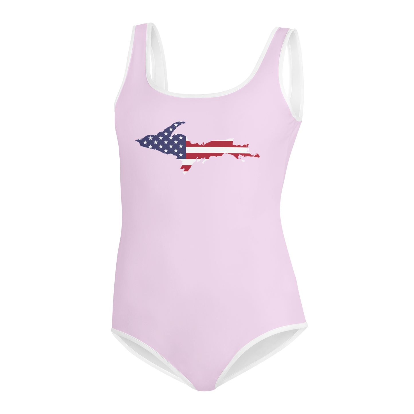 Michigan Upper Peninsula Youth Swimsuit (w/ UP Outline) | Pale Lavender