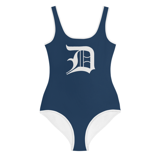 Detroit 'Old English D' Youth Swimsuit | Navy