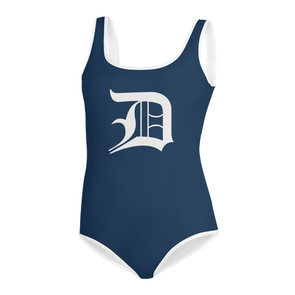 Detroit 'Old English D' Youth Swimsuit | Navy