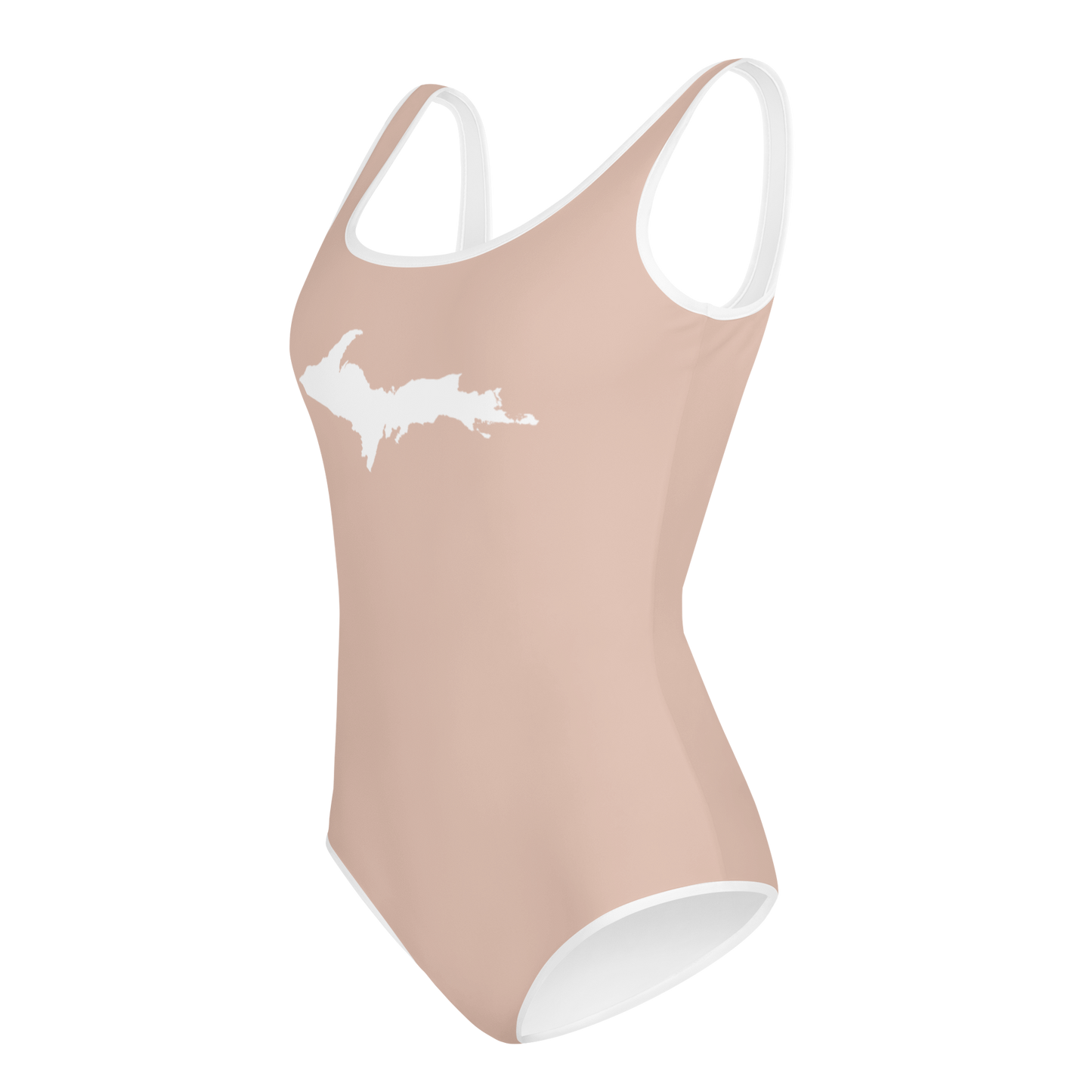 Michigan Upper Peninsula Youth Swimsuit (w/ UP Outline) | Rose Gold