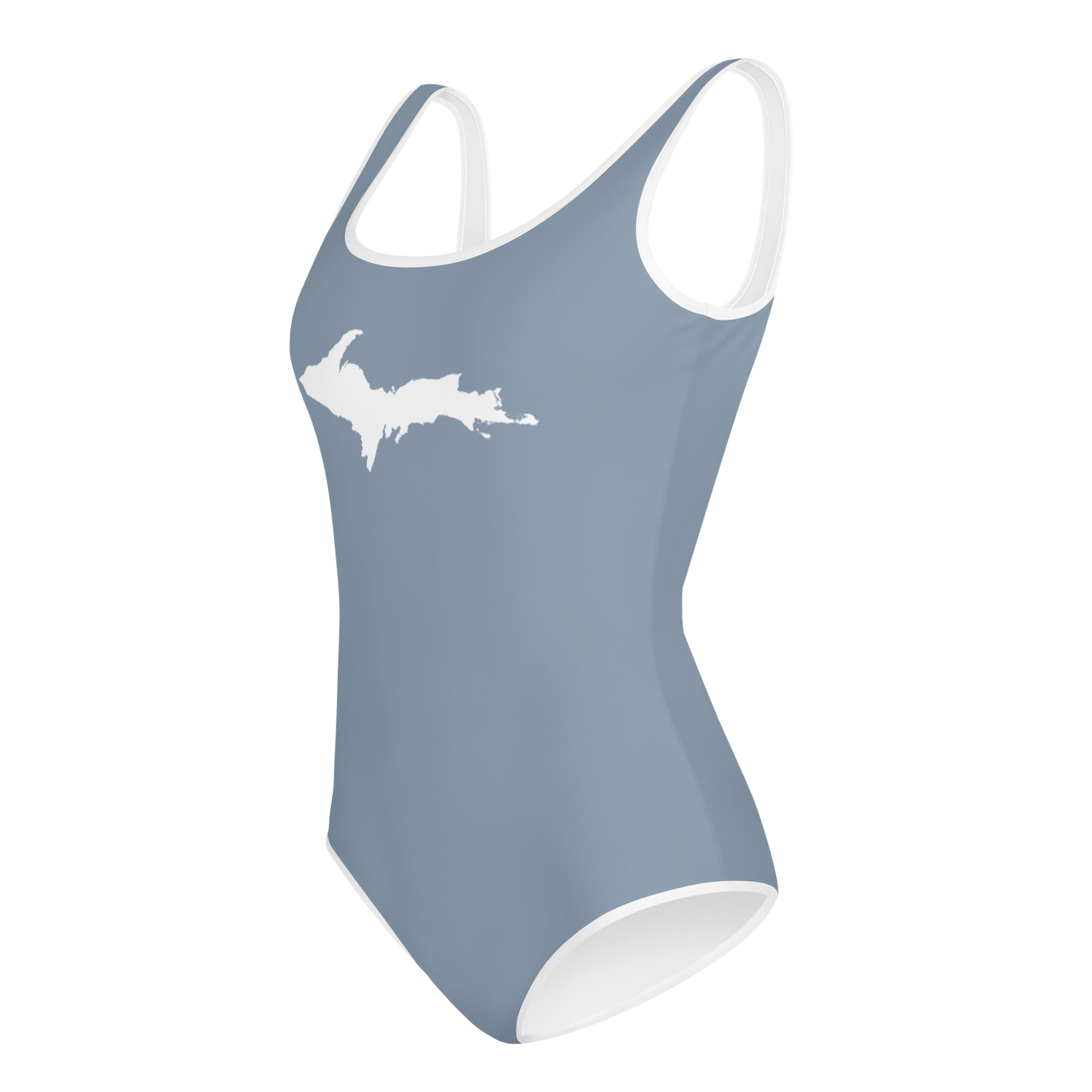 Michigan Upper Peninsula Youth Swimsuit (w/ UP Outline) | B-24 Grey