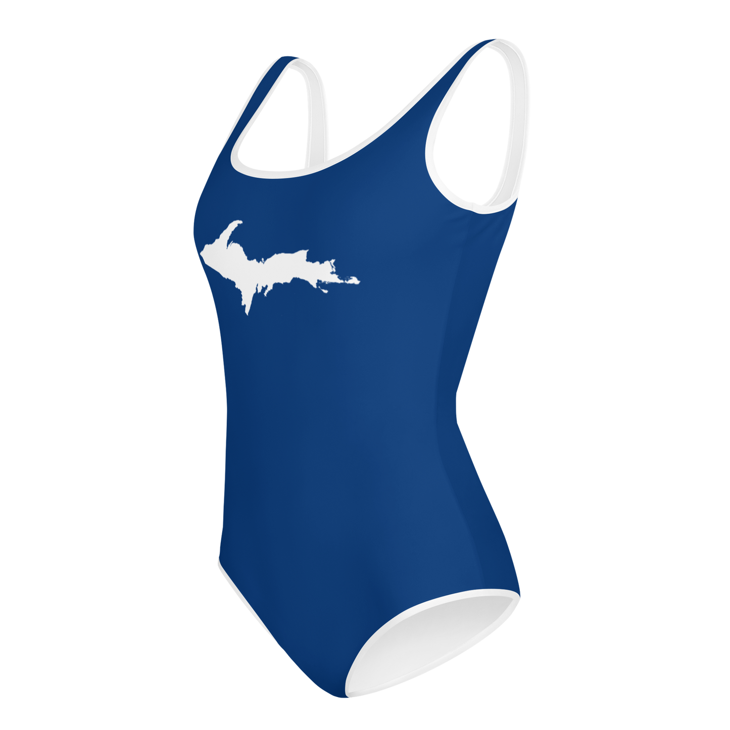 Michigan Upper Peninsula Youth Swimsuit (w/ UP Outline) | Dearborn Blue