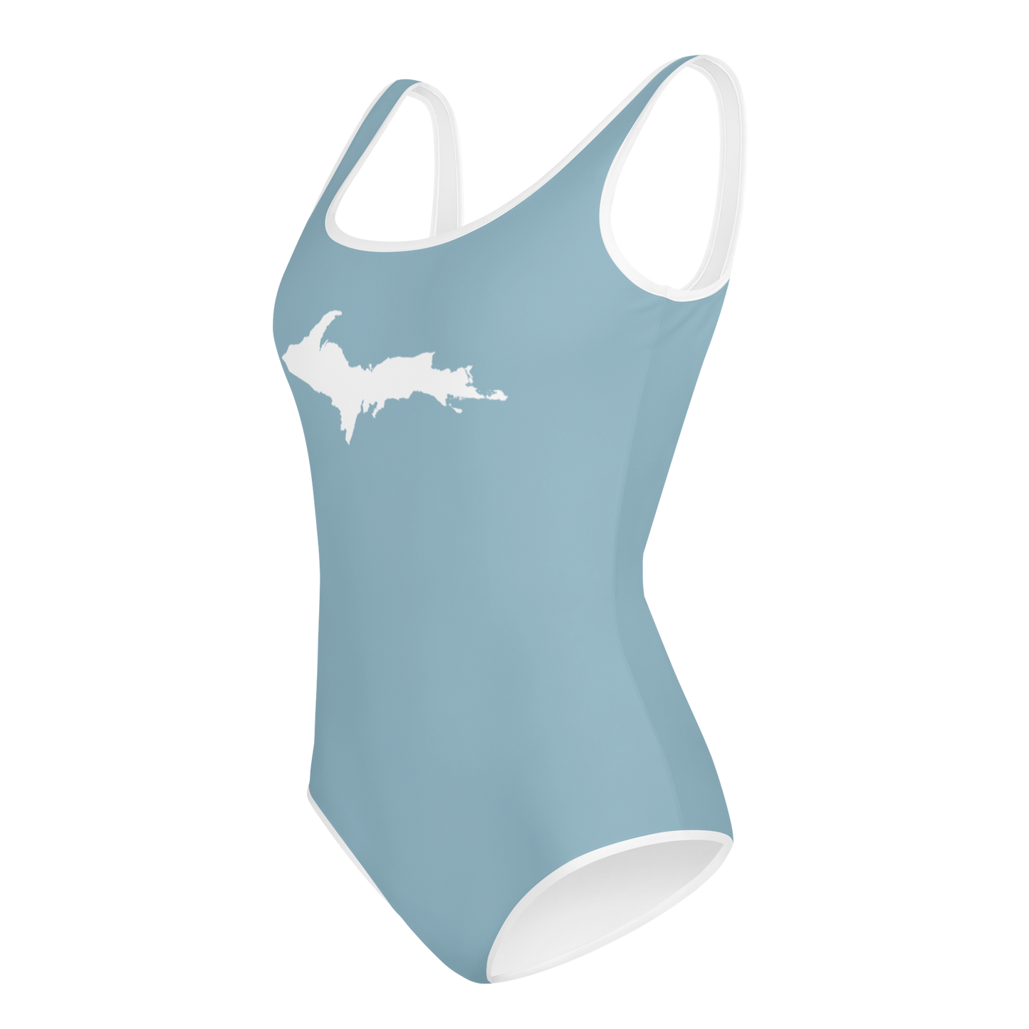 Michigan Upper Peninsula Youth Swimsuit (w/ UP Outline) | Opal Blue