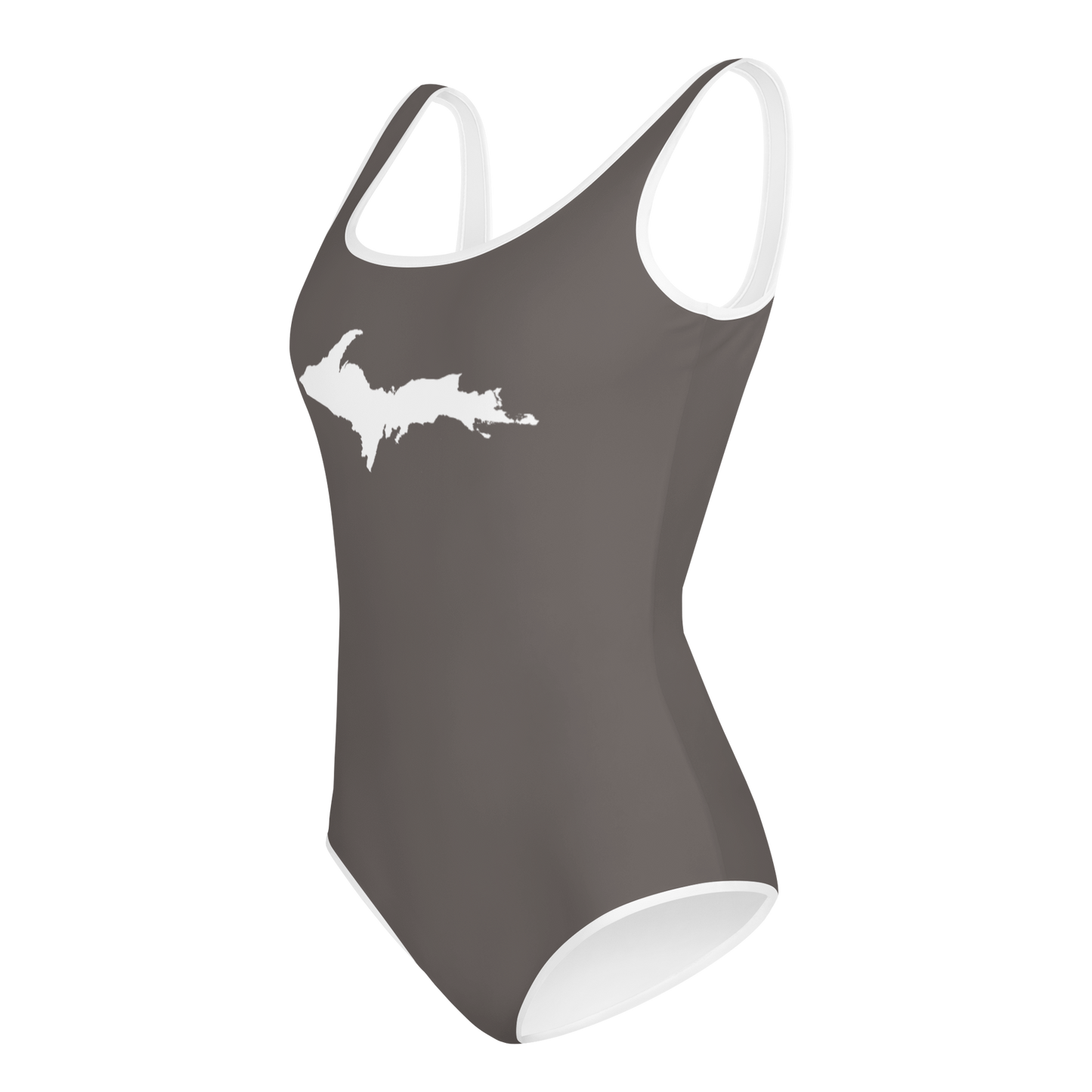 Michigan Upper Peninsula Youth Swimsuit (w/ UP Outline) | Warren Tank Grey