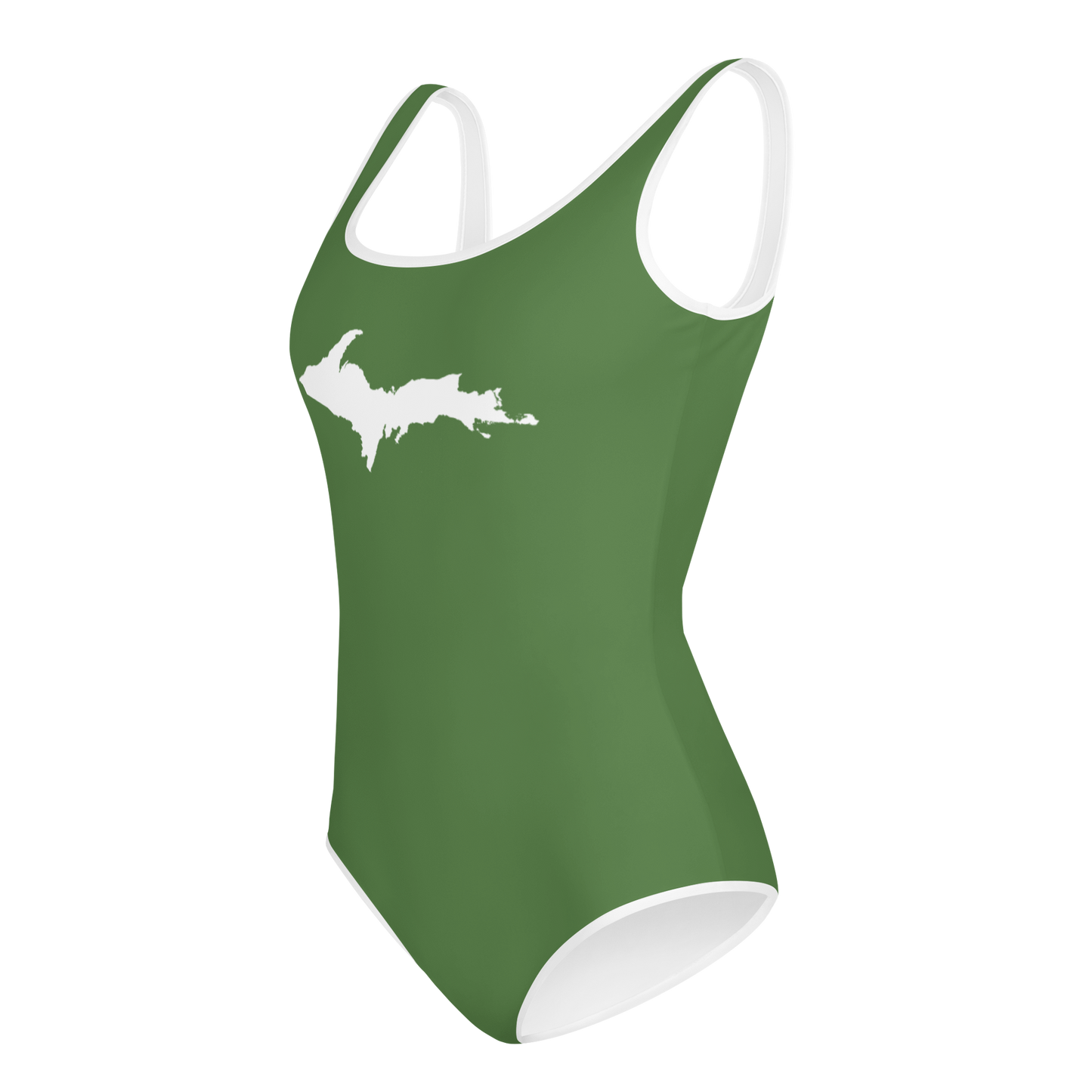 Michigan Upper Peninsula Youth Swimsuit (w/ UP Outline) | Pine Green