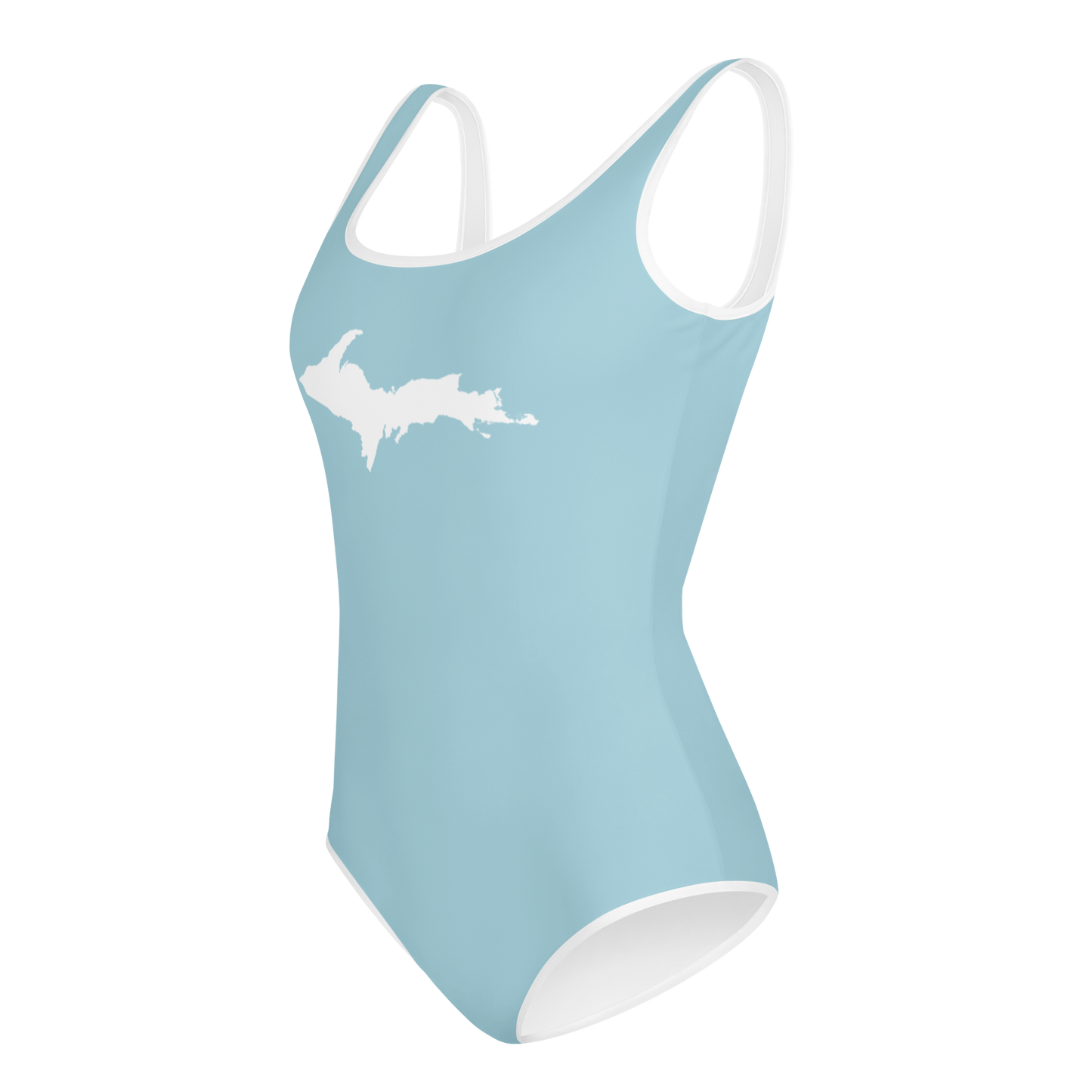 Michigan Upper Peninsula Youth Swimsuit (w/ UP Outline) | '58 Caddie Blue