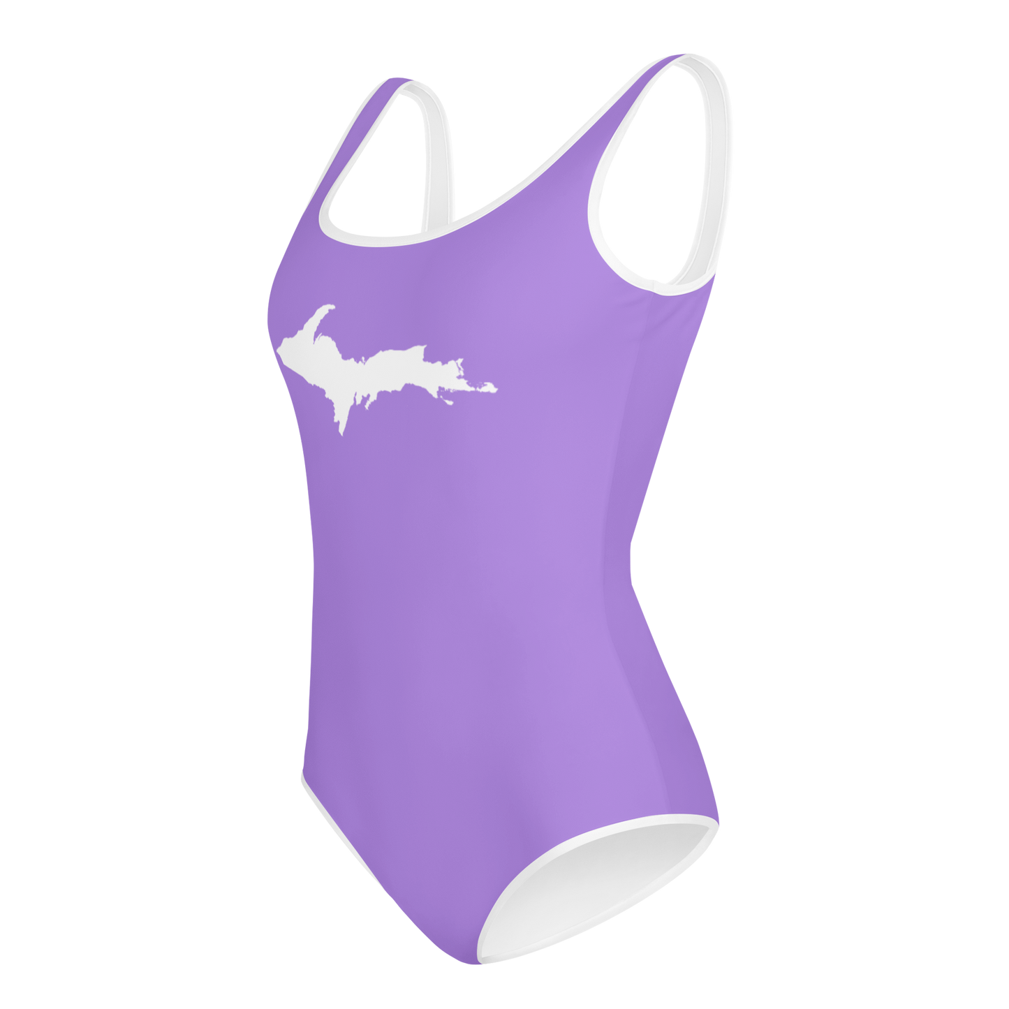 Michigan Upper Peninsula Youth Swimsuit (w/ UP Outline) | Lavender