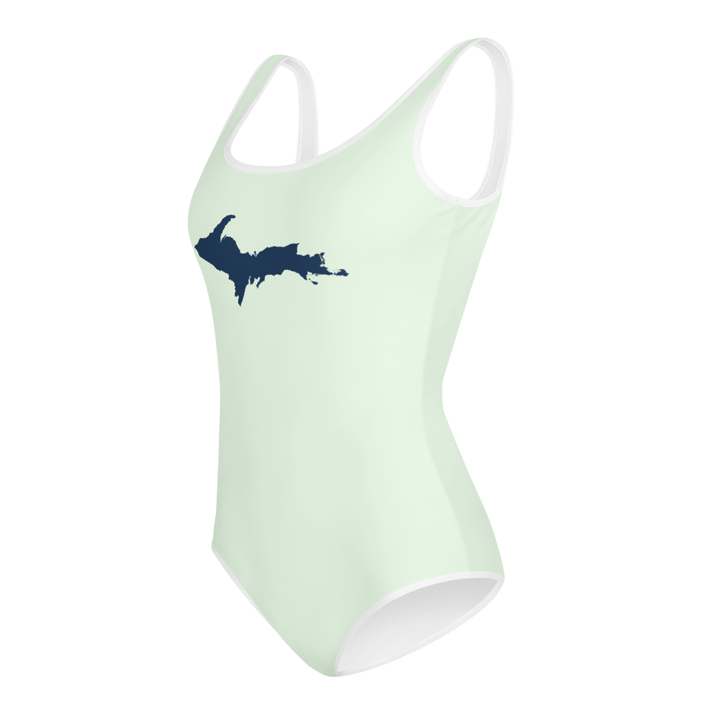 Michigan Upper Peninsula Youth Swimsuit (w/ UP Outline) | Dew Green