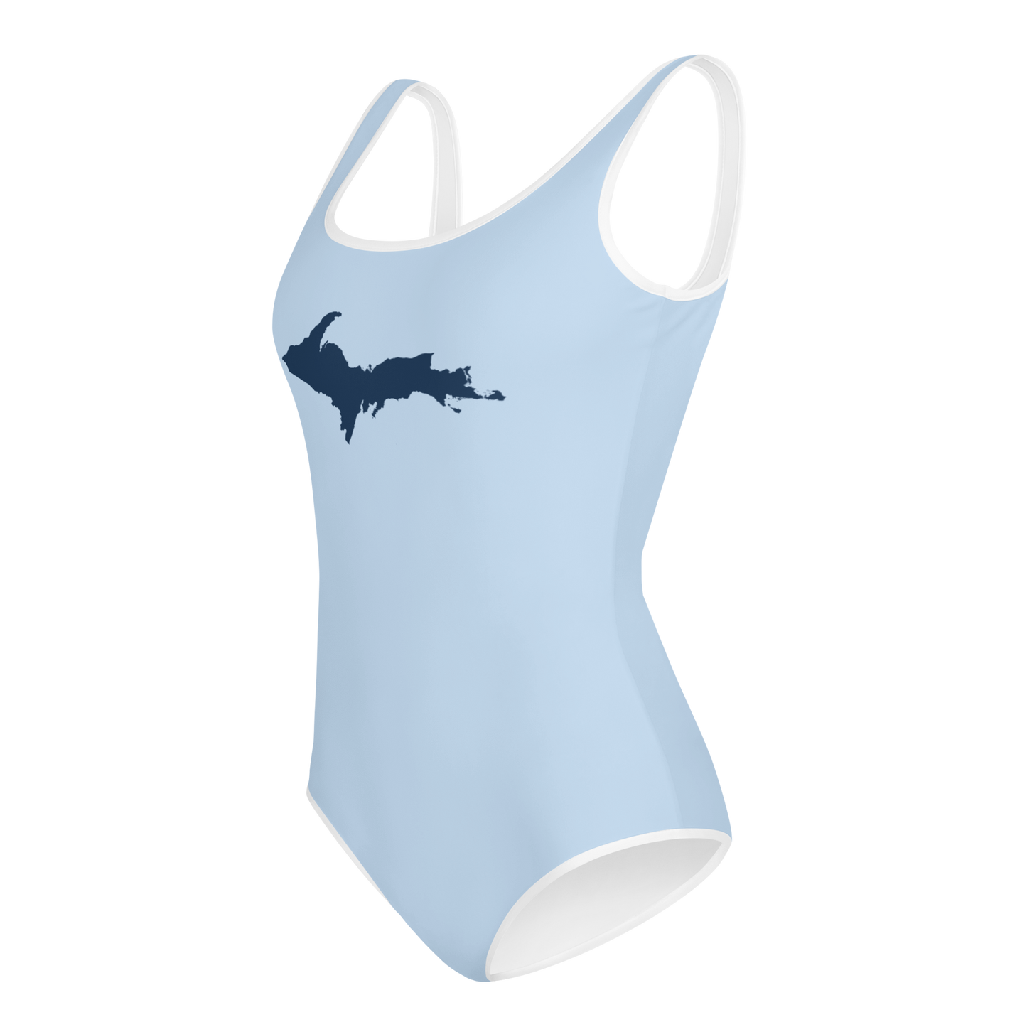 Michigan Upper Peninsula Youth Swimsuit (w/ UP Outline) | Light Blue