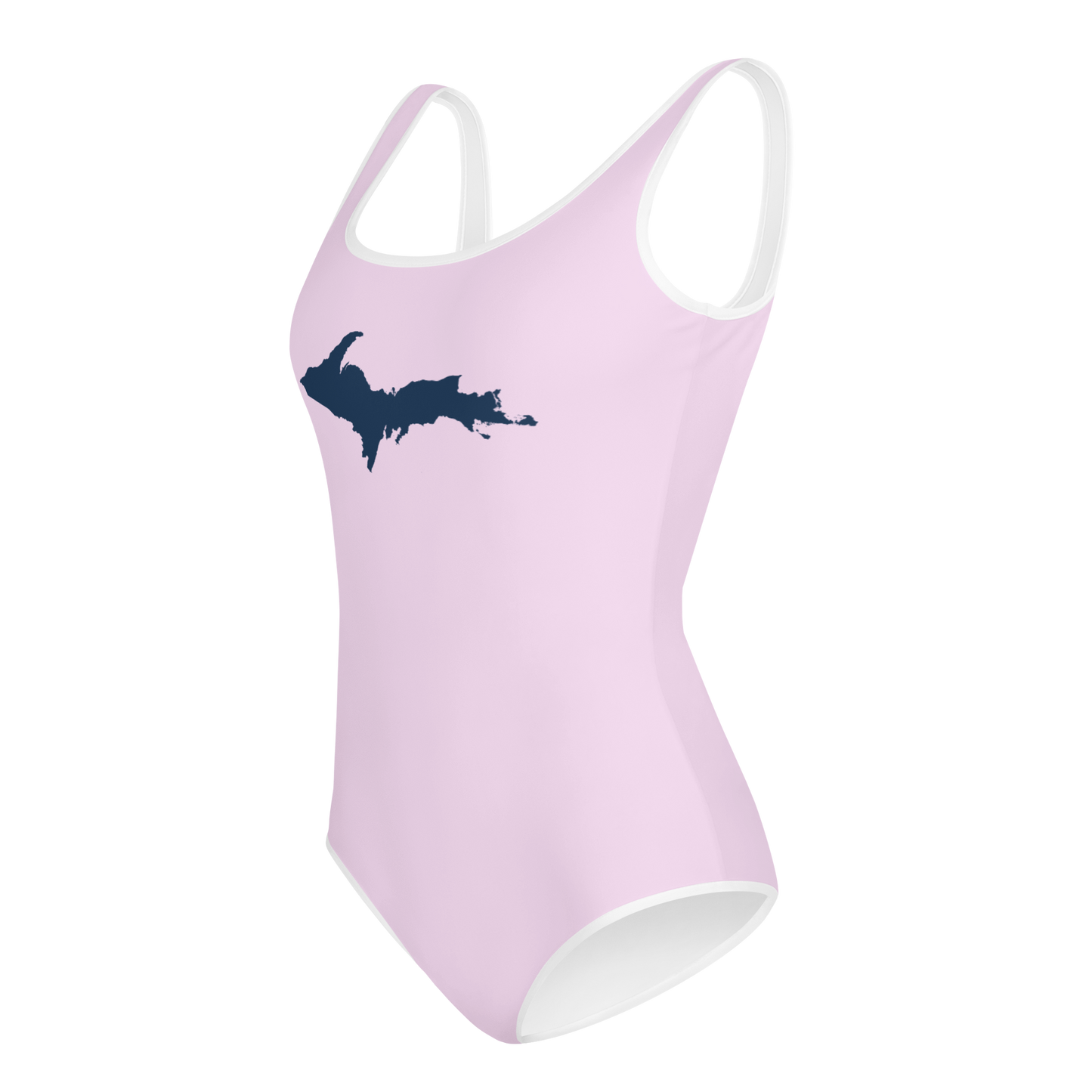 Michigan Upper Peninsula Youth Swimsuit (w/ UP Outline) | Pale Lavender