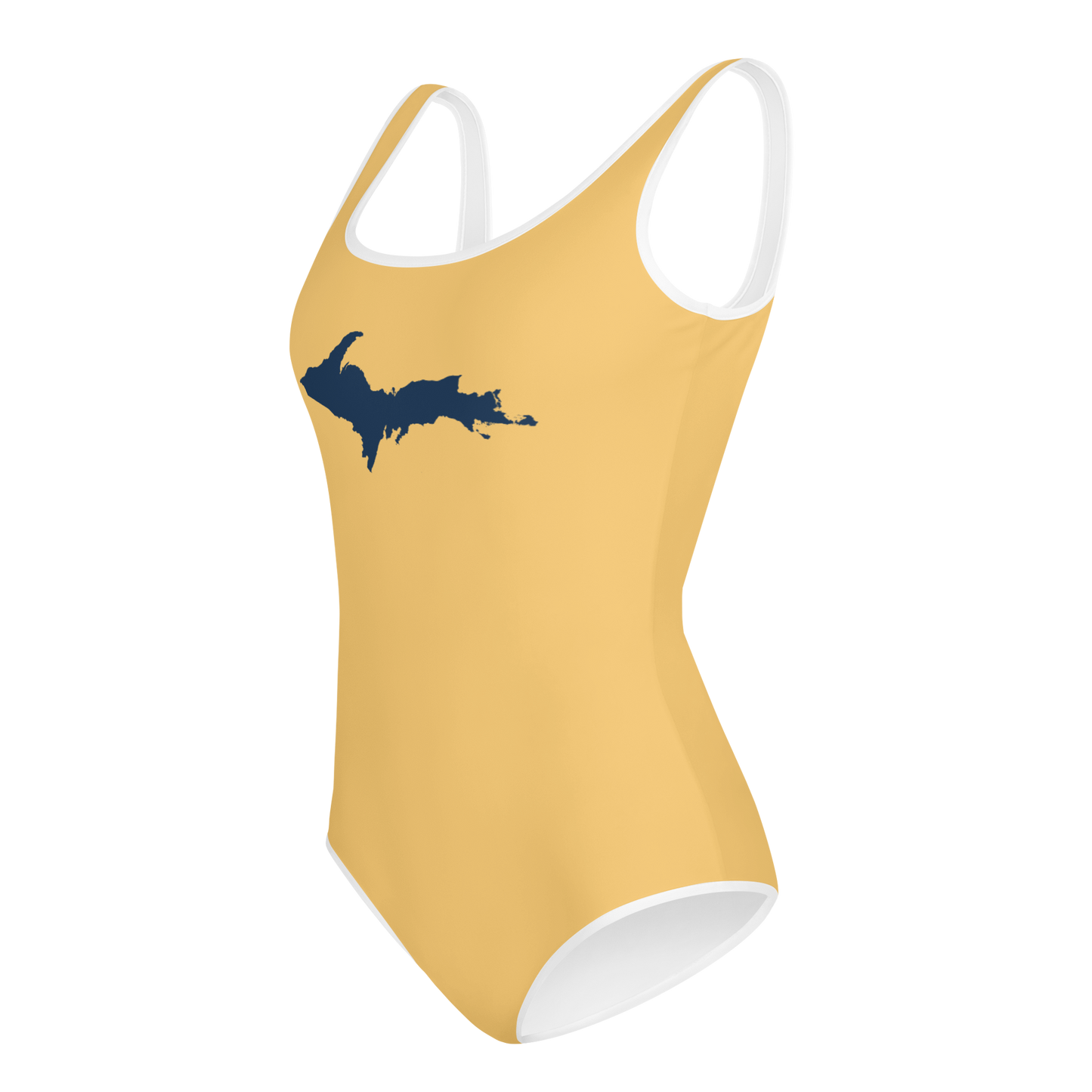 Michigan Upper Peninsula Youth Swimsuit (w/ UP Outline) | Citrine