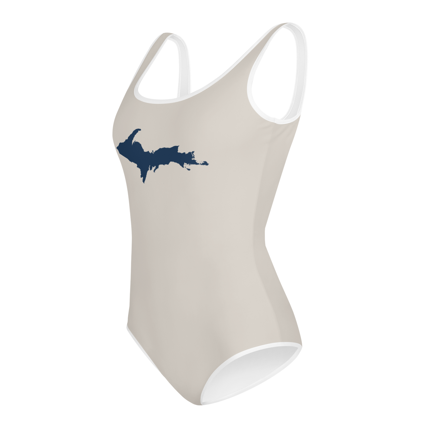 Michigan Upper Peninsula Youth Swimsuit (w/ UP Outline) | Canvas Color