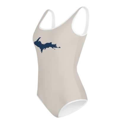 Michigan Upper Peninsula Youth Swimsuit (w/ UP Outline) | Canvas Color