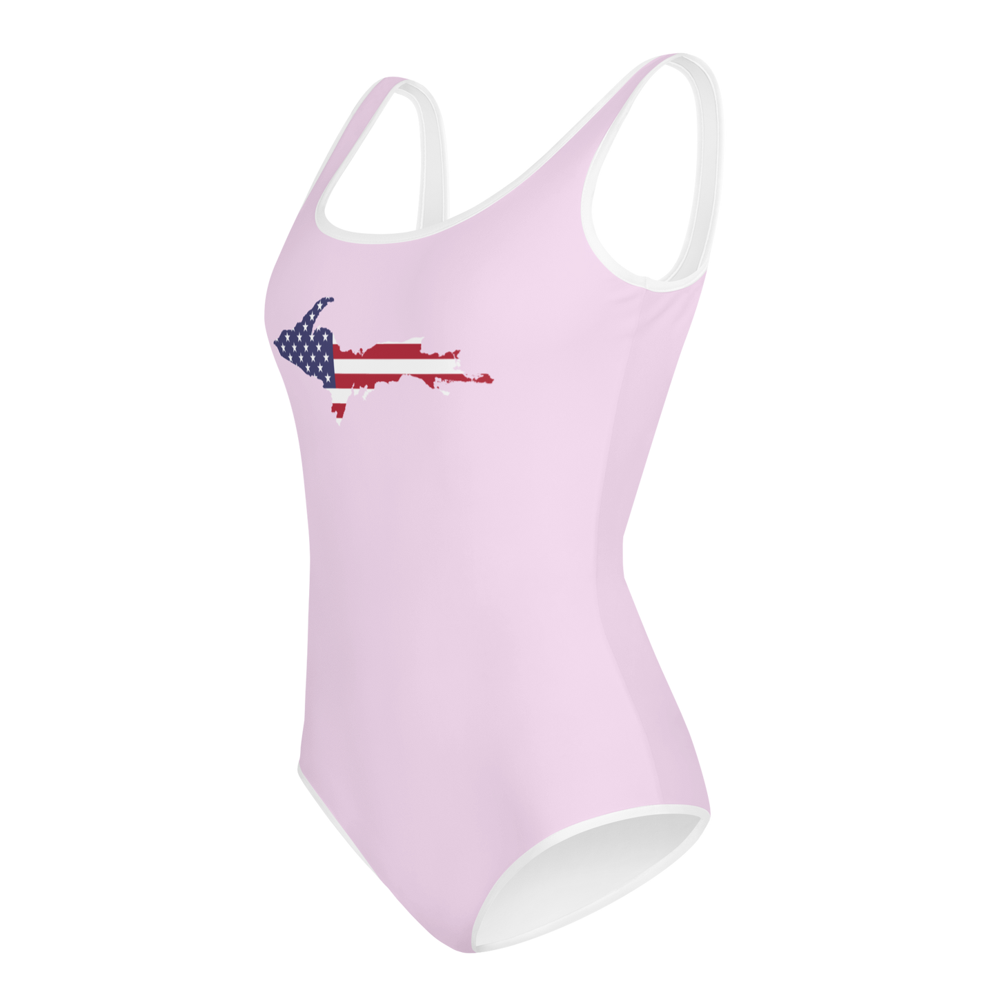 Michigan Upper Peninsula Youth Swimsuit (w/ UP Outline) | Pale Lavender