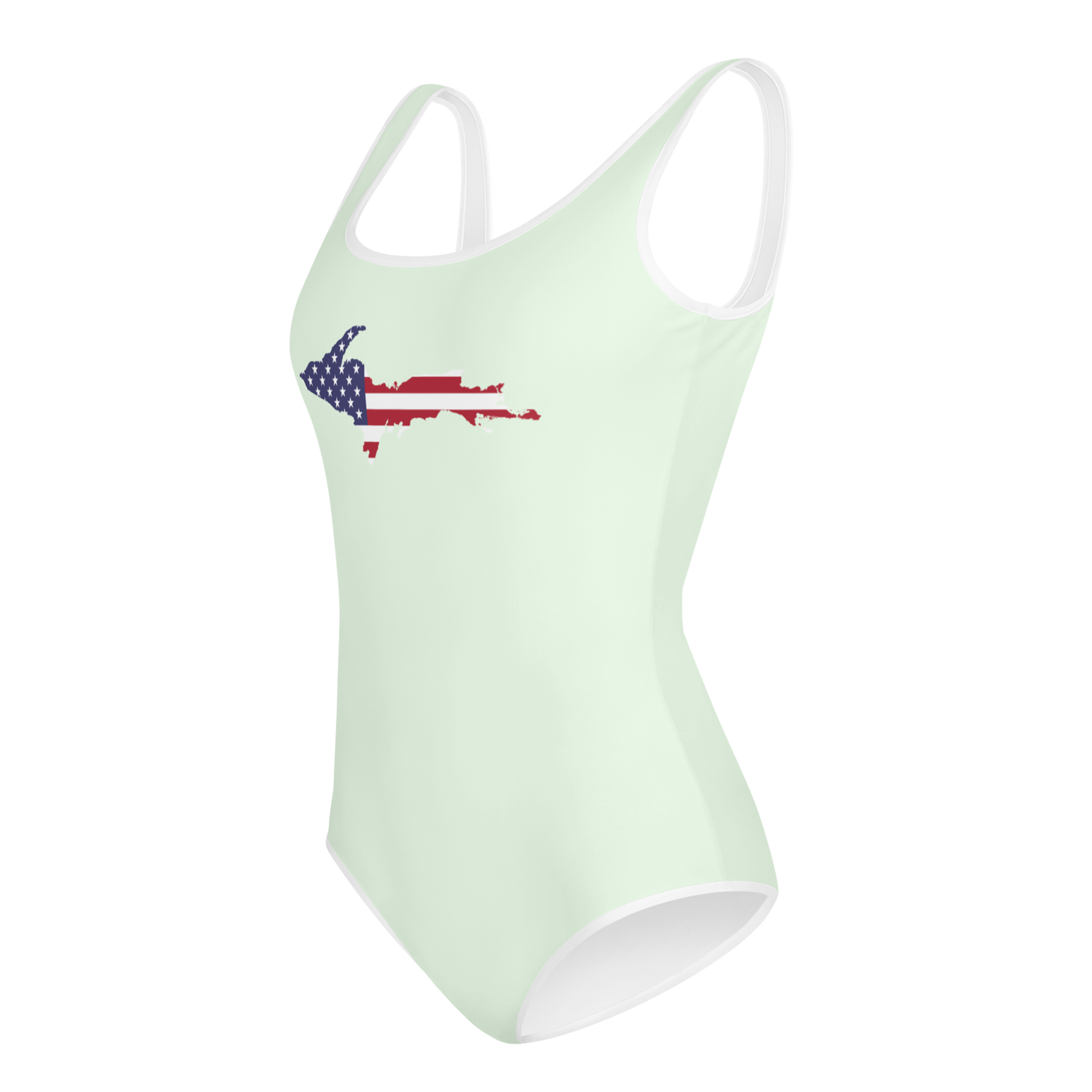 Michigan Upper Peninsula Youth Swimsuit (w/ UP Outline) | Dew Green