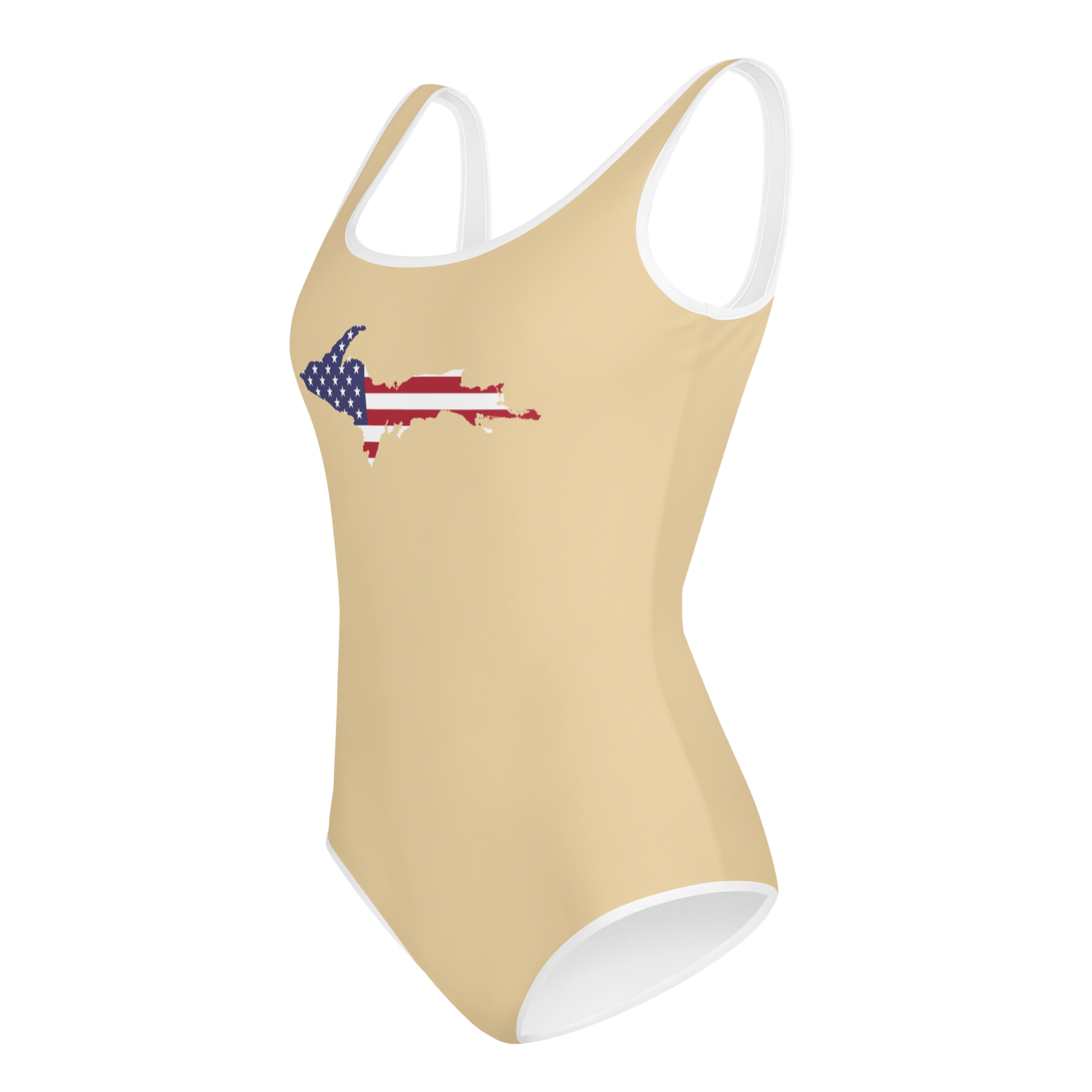 Michigan Upper Peninsula Youth Swimsuit (w/ UP Outline) | Maple Color