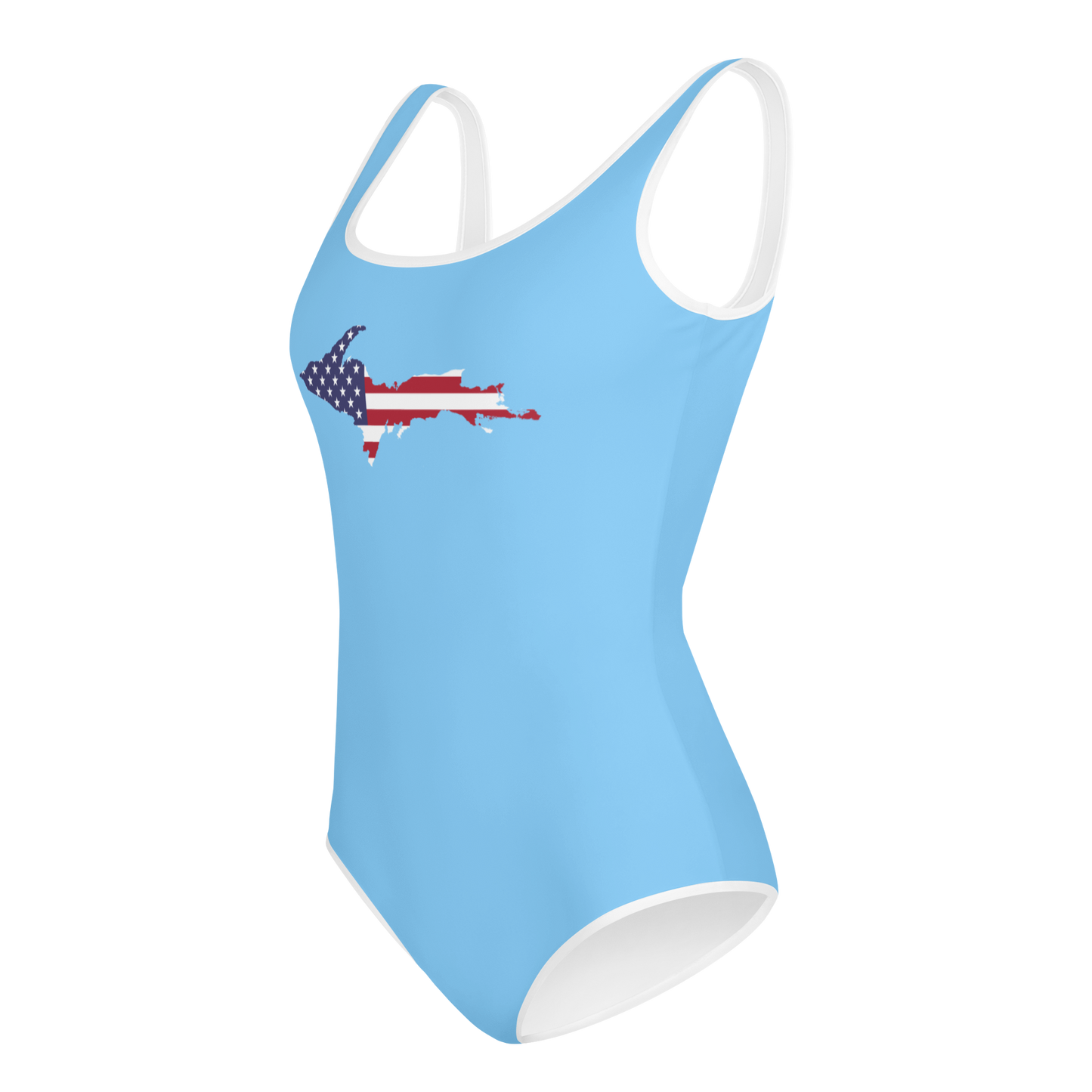 Michigan Upper Peninsula Youth Swimsuit (w/ UP Outline) | DTW Blue