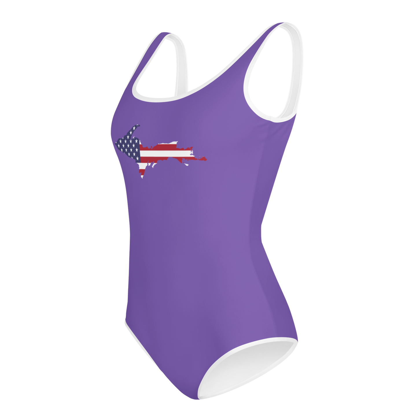 Michigan Upper Peninsula Youth Swimsuit (w/ UP Outline) | Lake Iris