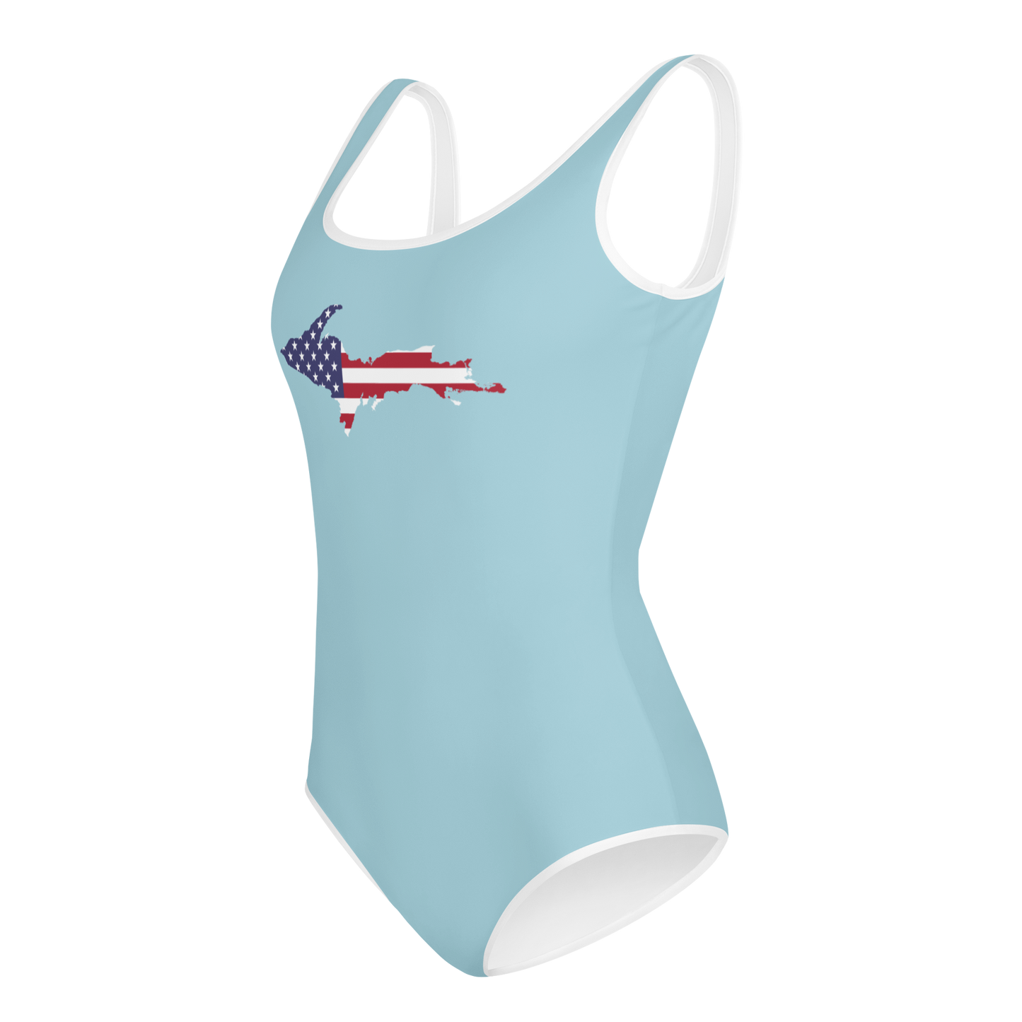 Michigan Upper Peninsula Youth Swimsuit (w/ UP Outline) | '58 Caddie Blue