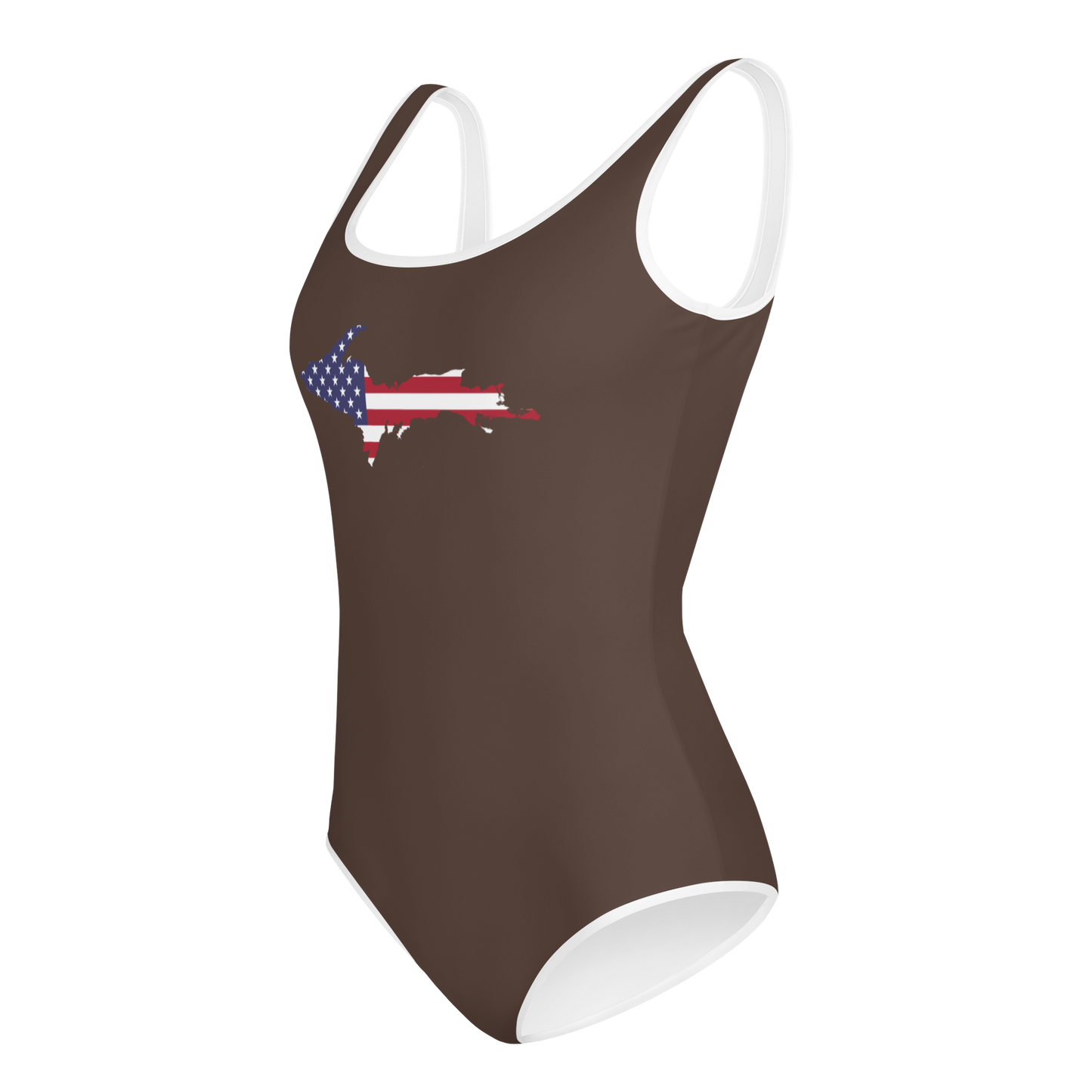 Michigan Upper Peninsula Youth Swimsuit (w/ UP Outline) | Hickory Color