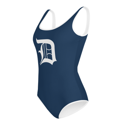 Detroit 'Old English D' Youth Swimsuit | Navy