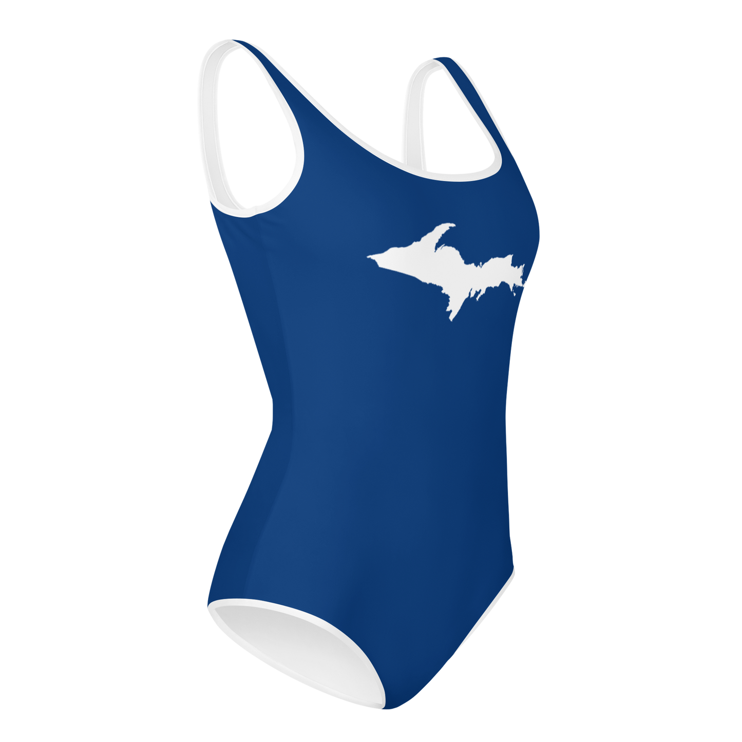 Michigan Upper Peninsula Youth Swimsuit (w/ UP Outline) | Dearborn Blue