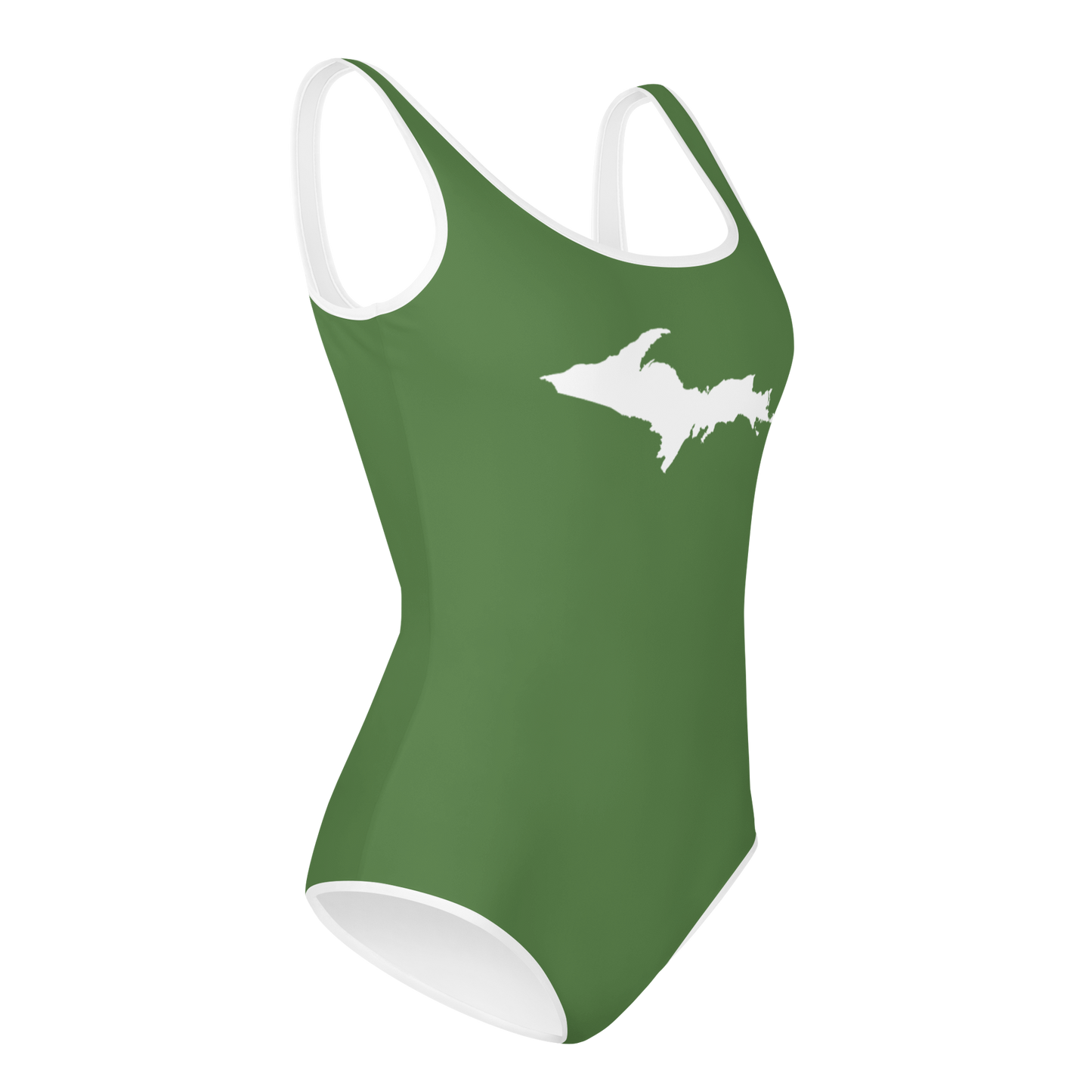 Michigan Upper Peninsula Youth Swimsuit (w/ UP Outline) | Pine Green