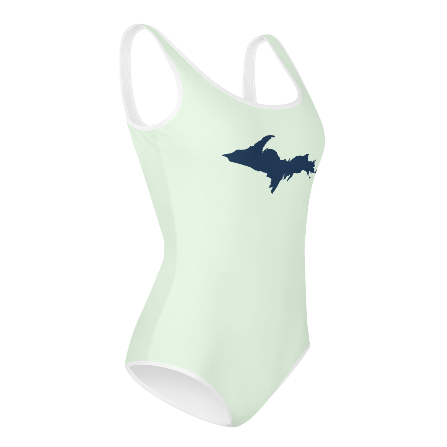 Michigan Upper Peninsula Youth Swimsuit (w/ UP Outline) | Dew Green