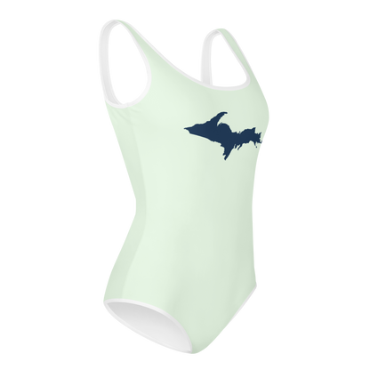 Michigan Upper Peninsula Youth Swimsuit (w/ UP Outline) | Dew Green