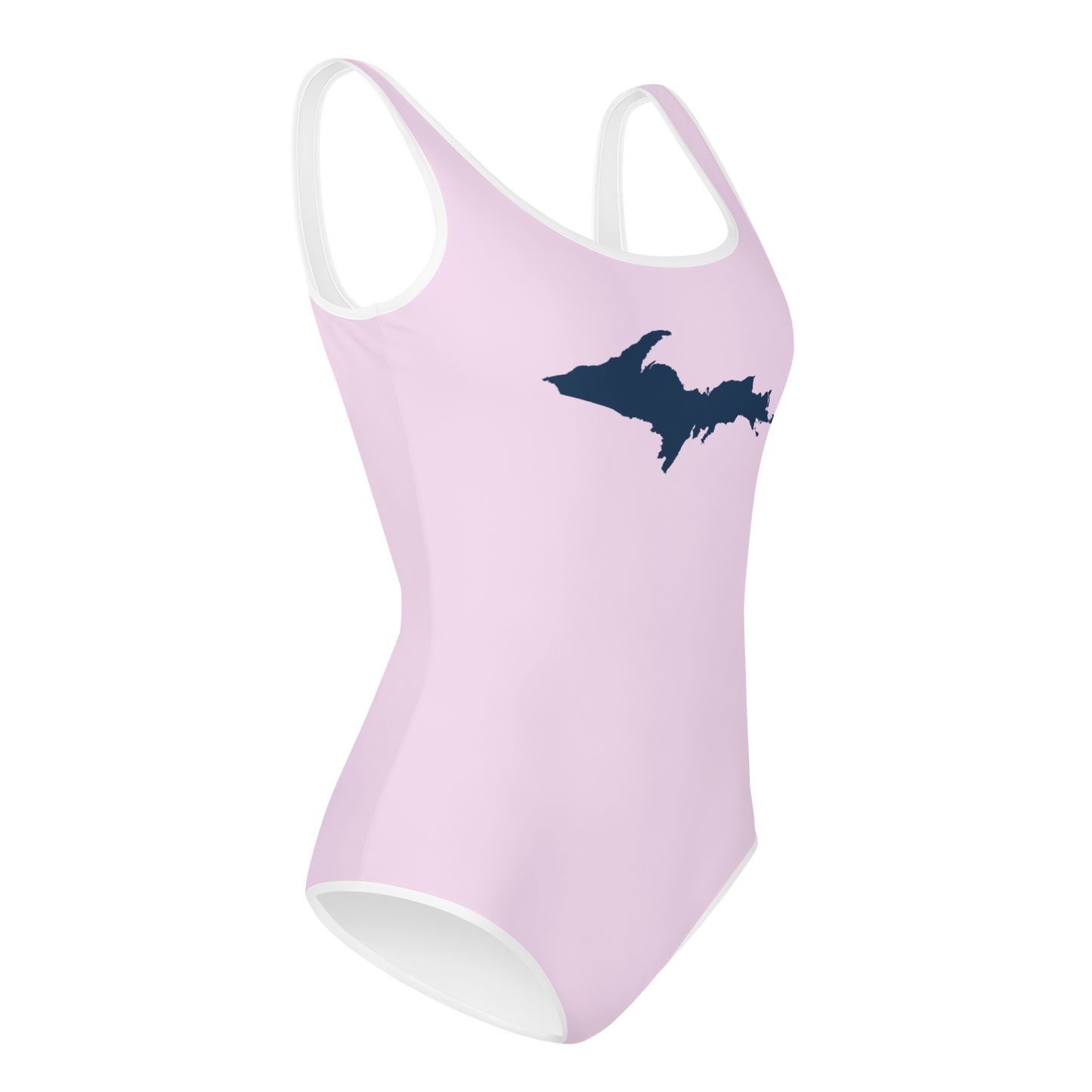 Michigan Upper Peninsula Youth Swimsuit (w/ UP Outline) | Pale Lavender