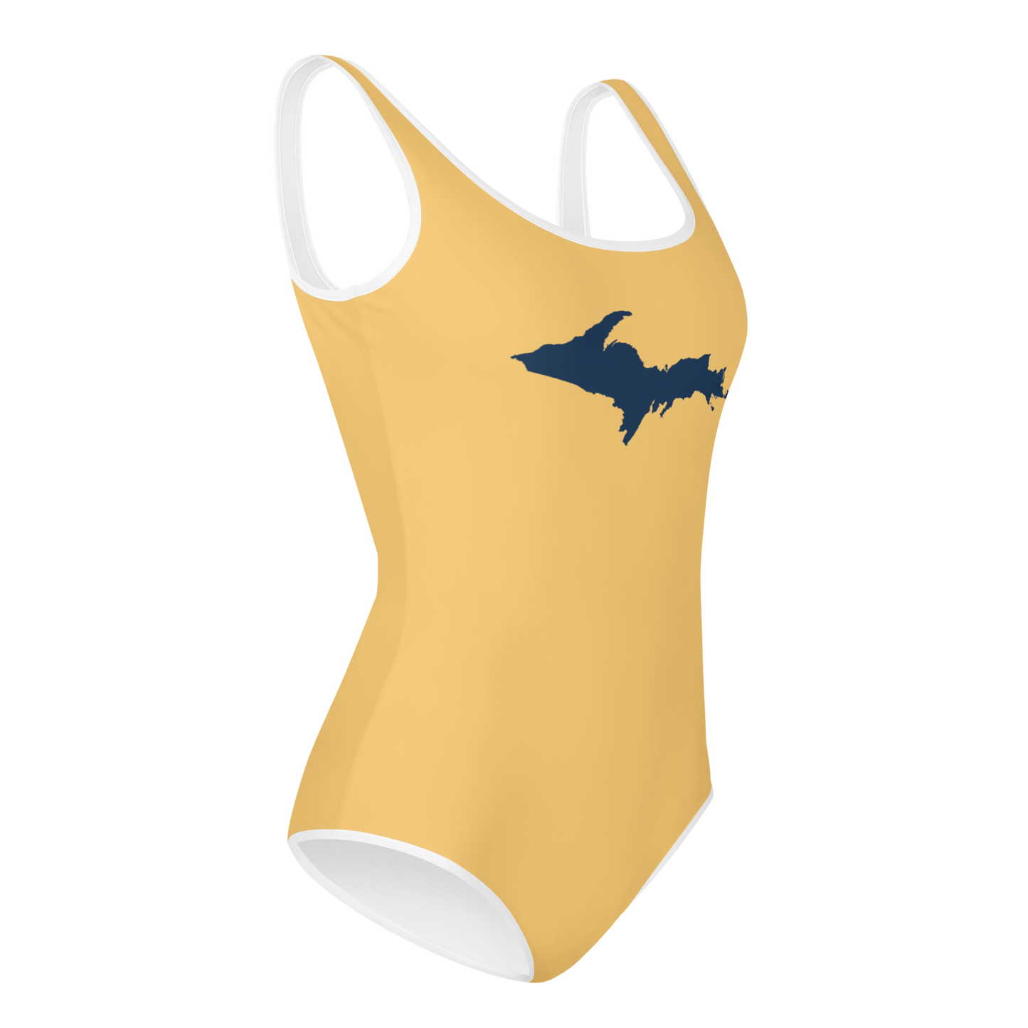 Michigan Upper Peninsula Youth Swimsuit (w/ UP Outline) | Citrine