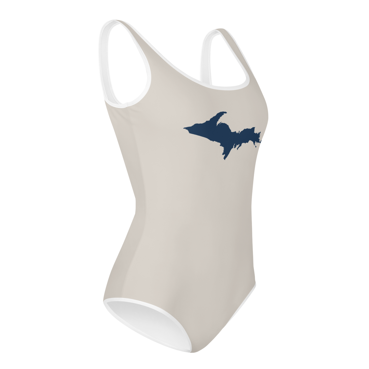 Michigan Upper Peninsula Youth Swimsuit (w/ UP Outline) | Canvas Color