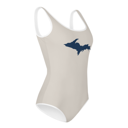 Michigan Upper Peninsula Youth Swimsuit (w/ UP Outline) | Canvas Color