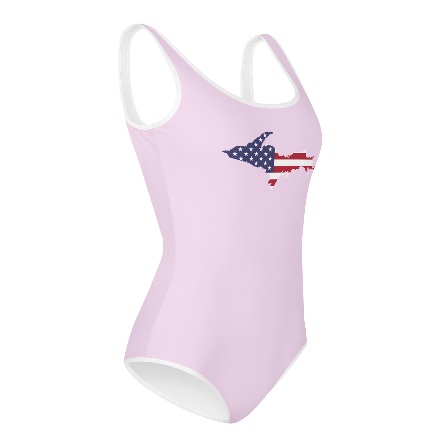 Michigan Upper Peninsula Youth Swimsuit (w/ UP Outline) | Pale Lavender