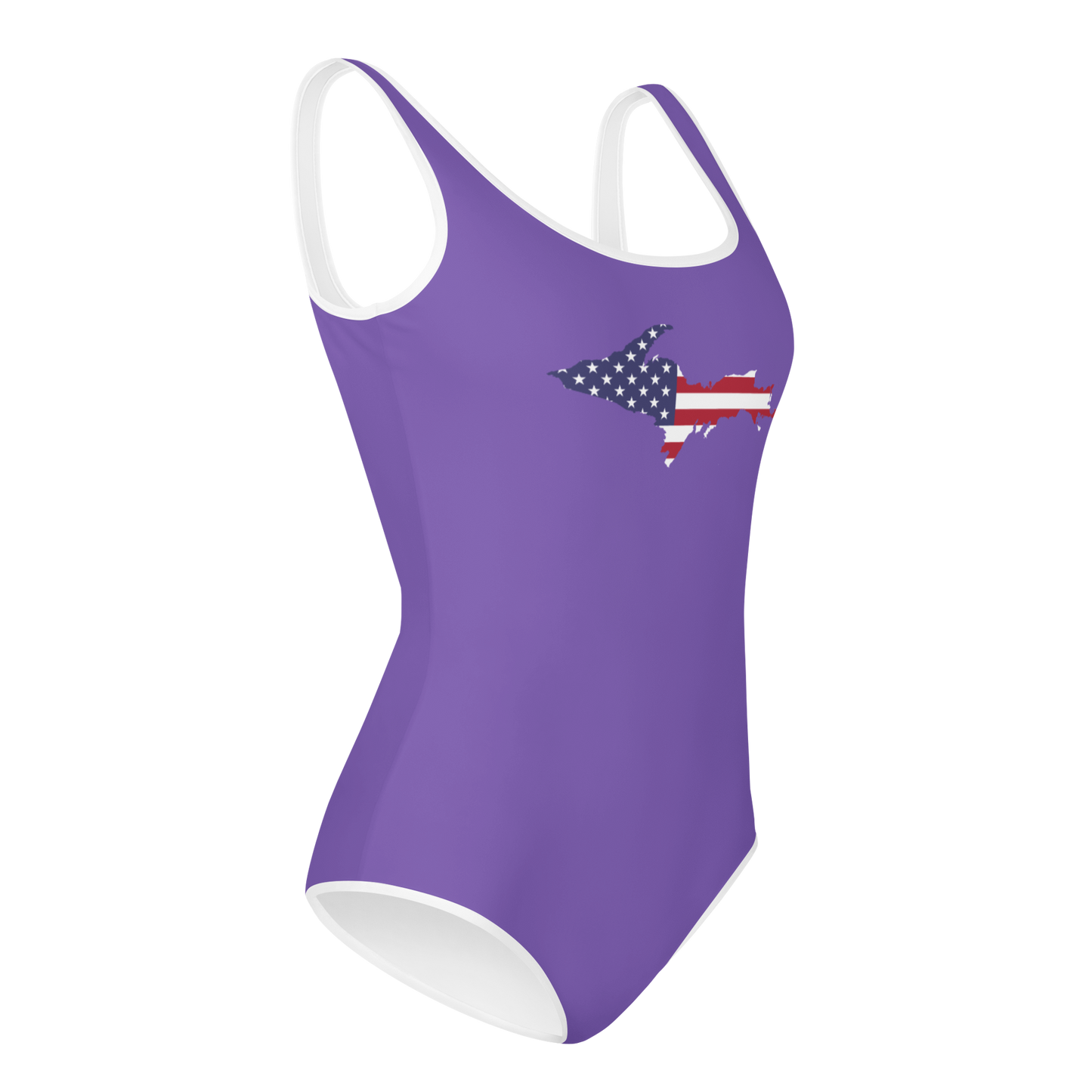 Michigan Upper Peninsula Youth Swimsuit (w/ UP Outline) | Lake Iris