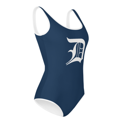 Detroit 'Old English D' Youth Swimsuit | Navy