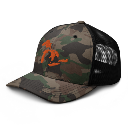 Great Lakes Camo Trucker Hat (Orange)