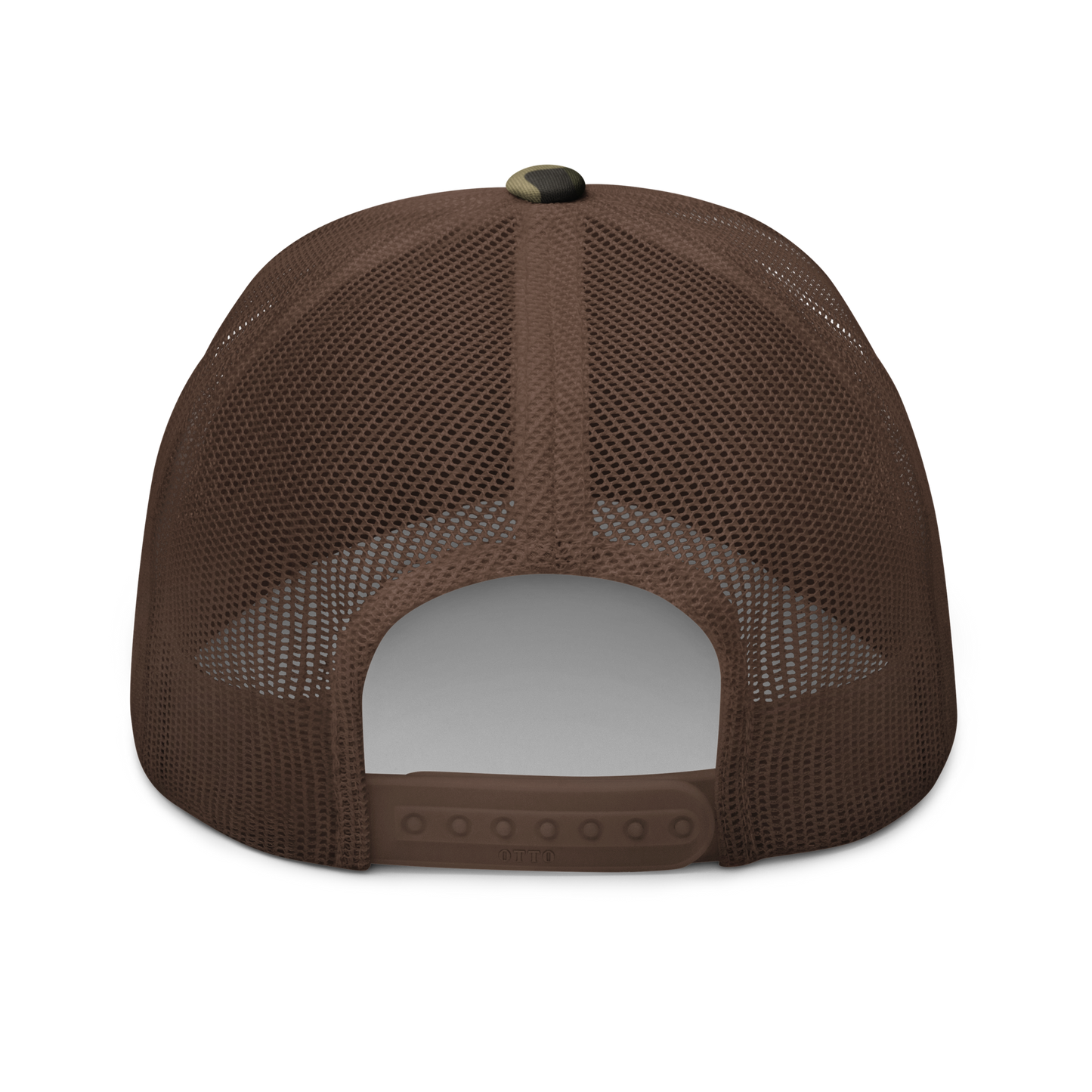 Michigan Upper Peninsula Camo Trucker Hat (w/ Pink UP Outline)