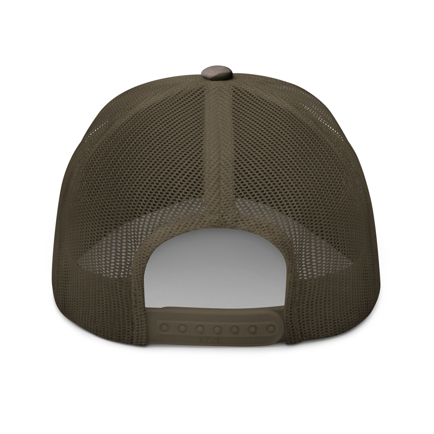 Michigan Upper Peninsula Camo Trucker Hat (w/ Orange UP Outline)