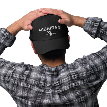 'Michigan EST 1837' Dad Hat (Athletic Font)