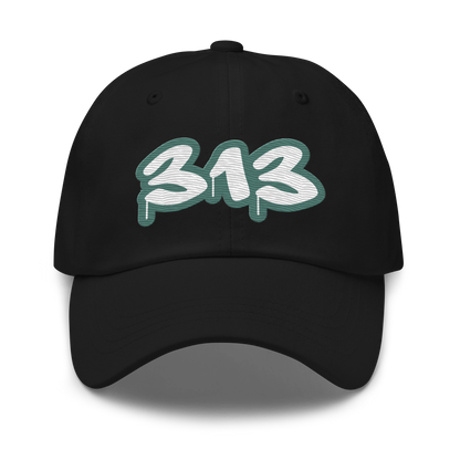 Detroit '313' Dad Hat (Copper Green Tag Font)