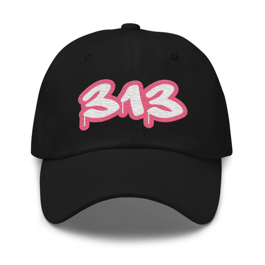 Detroit '313' Dad Hat (Rhodochrosite Pink Tag Font)