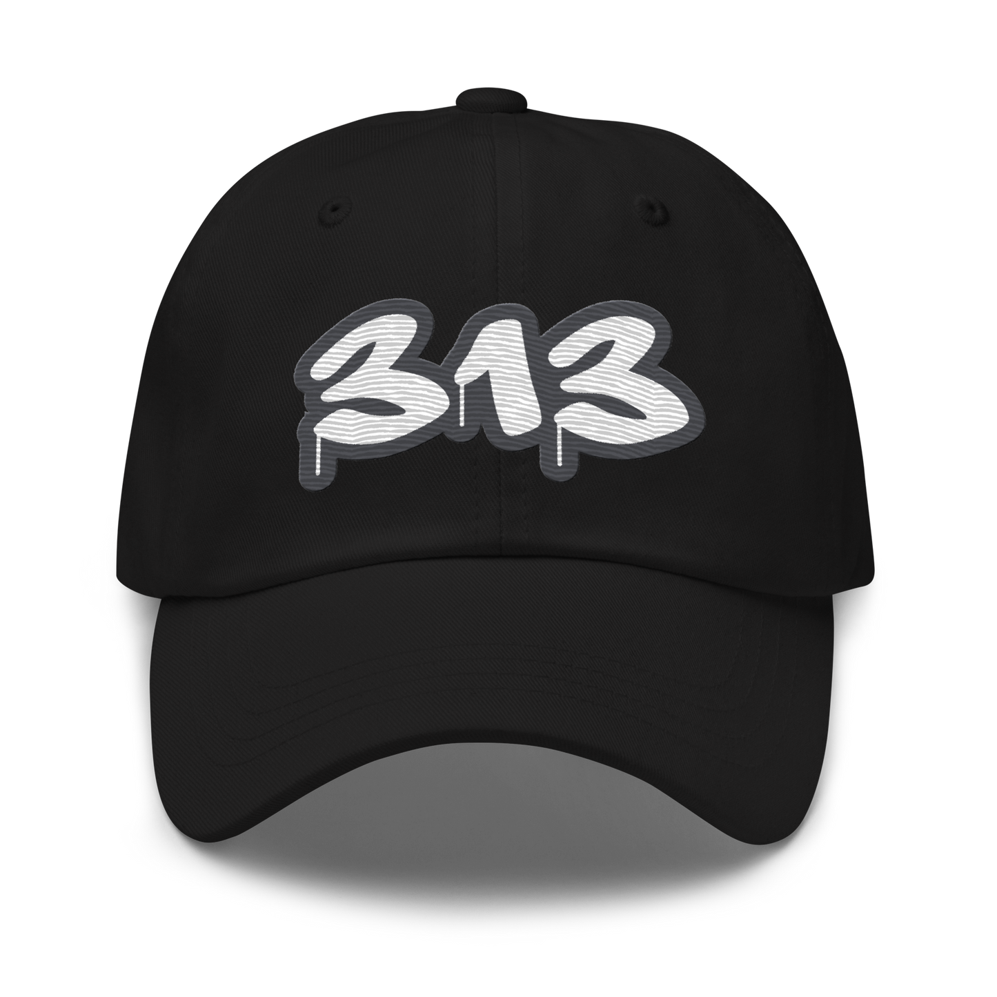 Detroit '313' Dad Hat (Iron Ore Grey Tag Font)