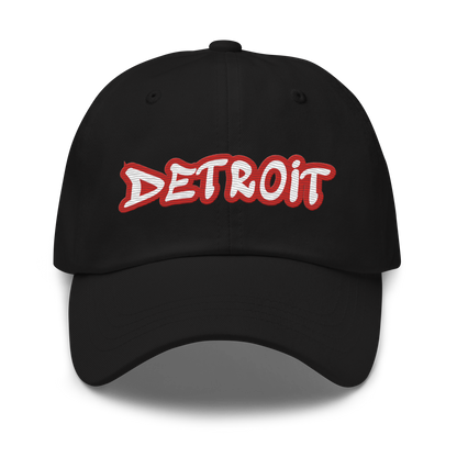 'Detroit' Dad Hat (Aliform Red Tag Font)