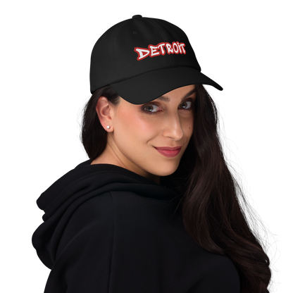 'Detroit' Dad Hat (Aliform Red Tag Font)