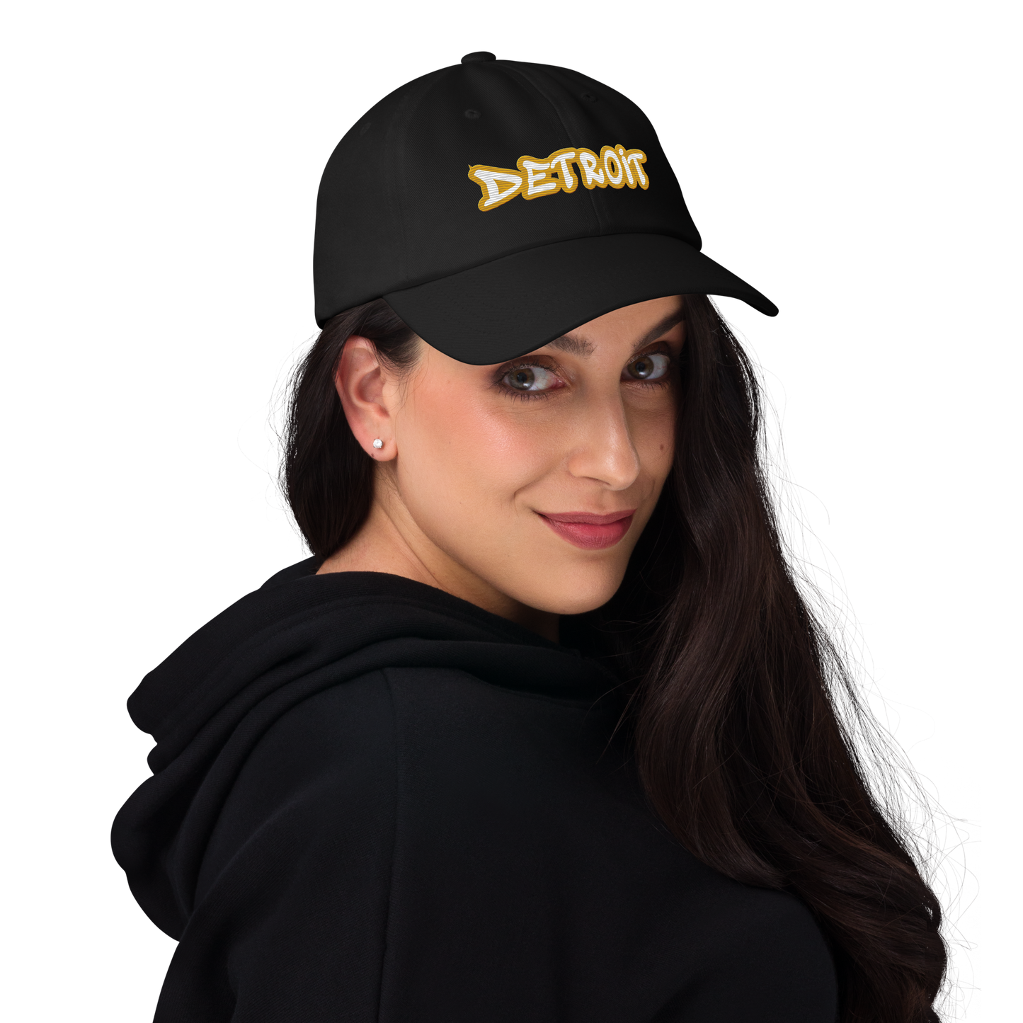 'Detroit' Dad Hat (Gold Tag Font)